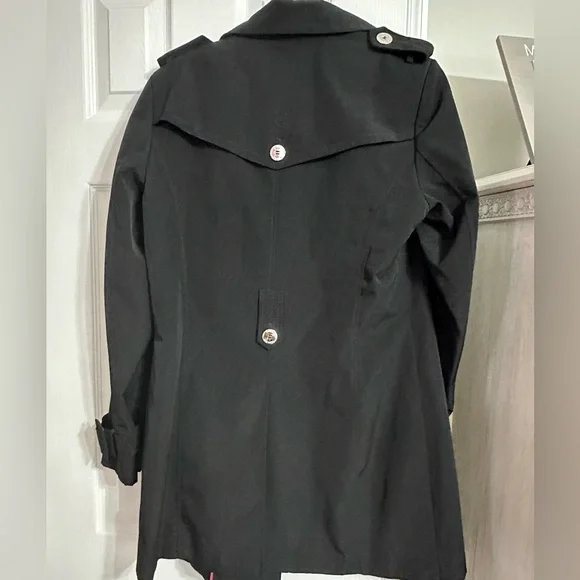 Calvin Klein Black Double-Breasted Trench Coat - Picture 5 of 5